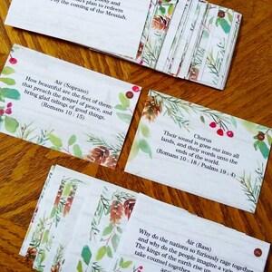 Tarjetas imprimibles con versículos bíblicos sobre El Mesías de Handel - Recursos para la educación en el hogar - Estudio de la compositora Charlotte Mason - Adviento Navidad Aleluya