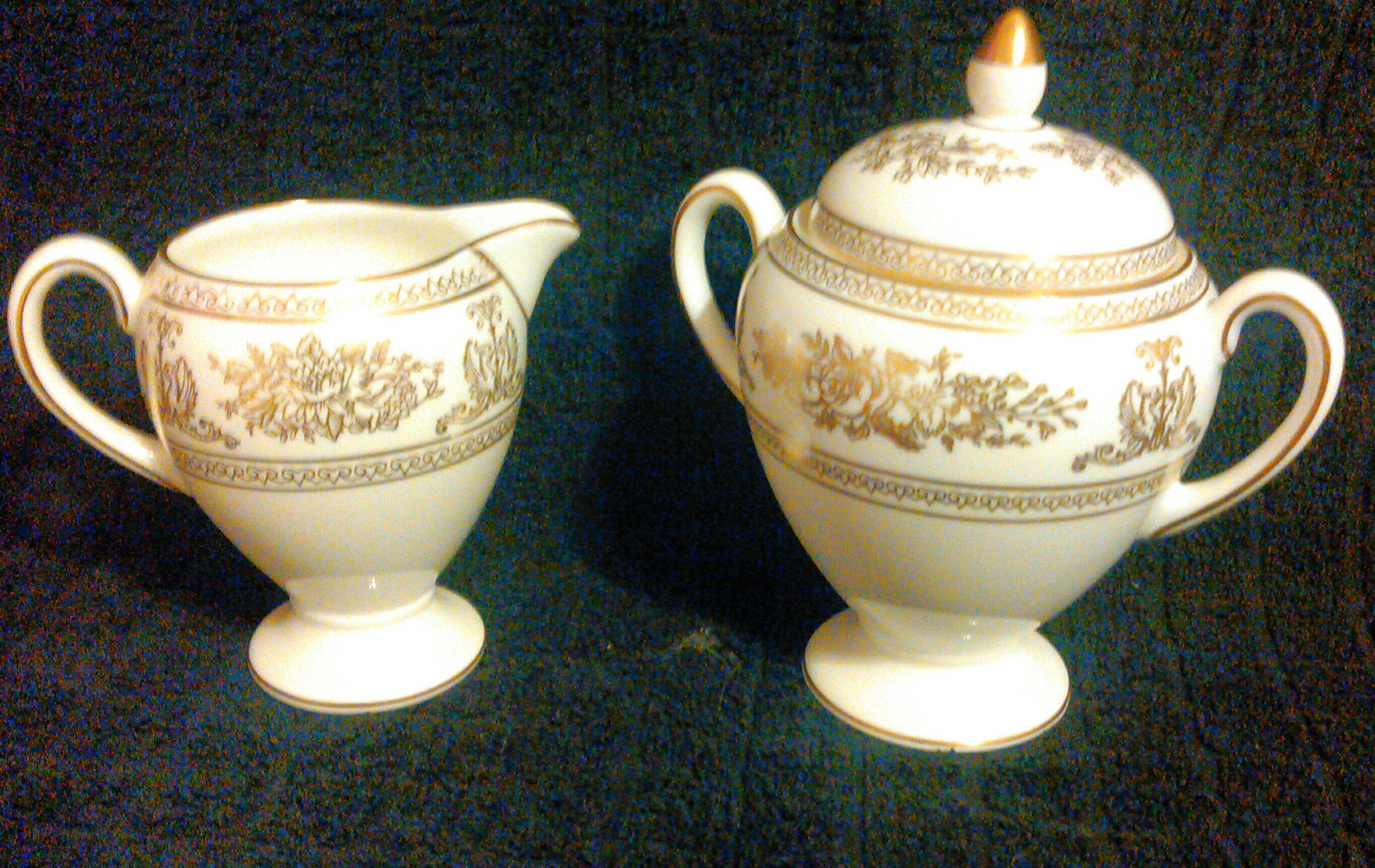 Wedgwood Bone China Creamer & Sugar Bowl Etsy