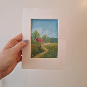 Cottage * Original Painting * Swedish Cottage Cabin Hygge Nordic art Scandinavian design Acrylic painting