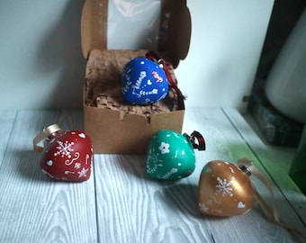 Scandinavian Ceramic Christmas Ornaments, Handpainted baubles, Hygge christmas, Cottagecore decor, Nordic christmas decor Sweden, Swedish