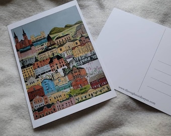 Uppsala City Postcard, Sweden, Travel, Retro, Vintage, Greeting card, Illustrated card