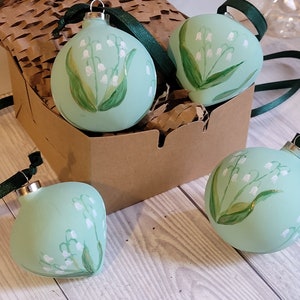 Lily of the valley Ceramic Christmas Ornament Handpainted Scandinavian Nordic Cottagecore Faecore Hygge Handmade Christmas bauble