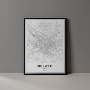 Bukarest Rumänien Karte Digitaldruck, Bukarest Karte Poster, Bukarest Karte Wandkunst, Bukarest Straßenkarte, Bukarest Kunstdruck Stadt-Koordinaten