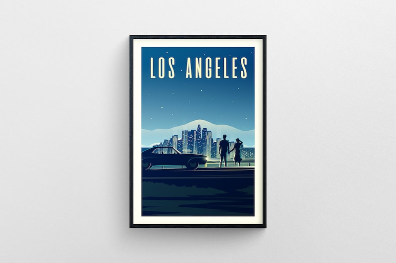 Los Angeles Travel Poster Gallery Wall Art Dorm Wall Art Etsy