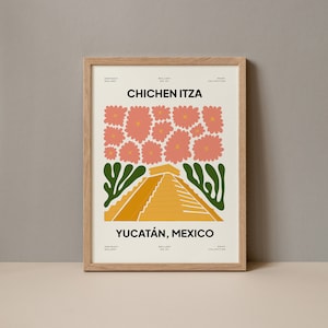 Chichen Itza Poster, Chichen Itza Print, Mexico Digital Print, Yucatan Mexico Poster, Chichen Itza Travel, Chichen Itza Artwork