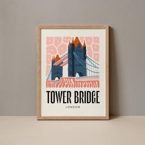 Tower Bridge London England Poster, Tower Bridge London England Print, Tower Bridge UK Travel Poster, Tower Bridge London Digital Download