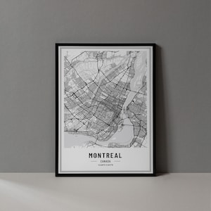 Impression numérique de carte de Montréal Canada, affiche de carte de Montréal Canada, art mural Montréal, art Montréal Canada, Montréal coordonnées en téléchargement numérique