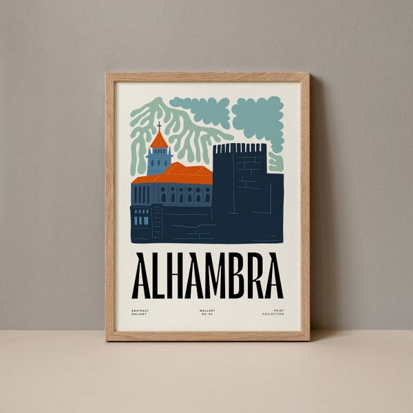 Alhambra Granada Spain Poster, Alhambra Abstract Gallery Print Collection, Alhambra Granada Spain Wall Art, Alhambra Digital Art Print