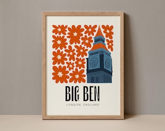 Big Ben London England Poster, Big Ben London England Abstract Gallery Print Collection, Big Ben London Wall Art, Big Ben Digital Download