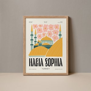 Hagia Sophia Turkey Poster, Hagia Sophia Turkey Print, Hagia Sophia Turkey Travel Poster, Hagia Sophia Turkey Exhibition Trendy Art Download