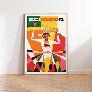 Ecuador Reise Poster, Ecuador Druck, Ecuador Poster digitaler Download, Ecuador Reise Geschenk Illustration, Ecuador Wohnkultur Plakatkunst