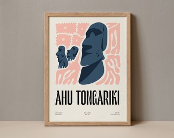 Ahu Tongariki Poster, Ahu Tongariki Abstract Gallery Print Collection, Ahu Tongariki Wall Art, Ahu Tongariki Digital Art Print