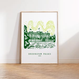 Buckingham Palace Illustration Digitaler Kunstdruck, Buckingham Palace Reise Illustration, Buckingham Palace Illustration Kunst Digitaler Download