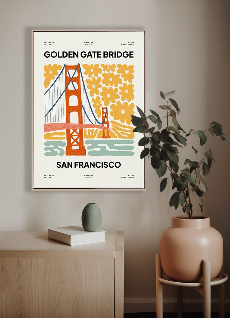 Golden Gate Bridge Poster, Golden Gate Bridge SF Print, Golden Gate ...