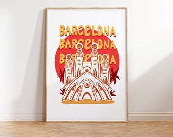 Barcelona Poster, Barcelona Art, Travel Poster, Spain Wall Art, Barcelona Wall Art, Spain Poster, Barcelona Decor, Spain Decor, Spain Print