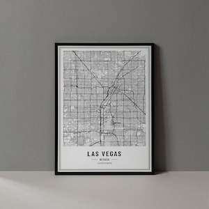 Impression numérique de carte de Las Vegas Nevada, affiche de carte de Las Vegas, art mural Las Vegas, impression Las Vegas Nevada, coordonnées de Las Vegas Nevada