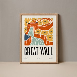 Great Wall of China Poster, Great Wall China Print, Great Wall China Travel Poster, Great Wall of China Exhibition, Great Wall Trendy Art