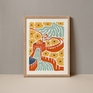 Chinesische Mauer Poster, Chinesische Mauer Druck, Chinesische Mauer Reiseplakat, Chinesische Mauer Ausstellung, Chinesische Mauer Trendige Kunst