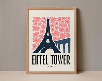 Eiffel Tower France Poster, Eiffel Tower Paris Print, Eiffel Tower Paris France Travel Poster, Eiffel Tower Travel  Exhibition Trendy Art