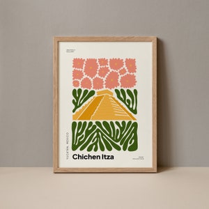 Chichen Itza Poster, Chichen Itza Print, Mexico Digital Print, Mexico Poster,  Chichen Itza Travel, Chichen Itza Artwork, Mexico Wall Art