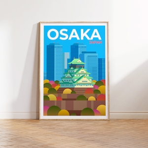 Osaka Japan Travel Poster, Osaka Japan  Gallery Wall Art, Osaka Japan Travel Print, Osaka Japan Wanderlust Poster, Osaka Travel Illustration