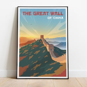 China The Great Wall Travel Poster, The Great Wall of China Wall Art, China Travel Print, ChinaTravel Gift, China The Great Wall Travel Art