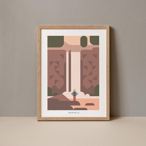 Georgia Geometrisches Poster, Georgia Druck, Georgia Digitale Kunst, Georgia Bunt Poster, Georgia Reise Kunstwerk Poster, Georgia USA Download