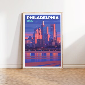 Philadelphia Travel Poster, Philadelphia Gallery Wall Art, Philadelphia Dorm Wall Art, Philadelphia Print Digital Download,Philly Travel Art