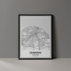Edinburgh UK Karte Digitaldruck, Edinburgh Karte Poster, Edinburgh Karte Wandkunst, Edinburgh Straßenkarte, Edinburgh Kunstdruck Stadtkoordinaten