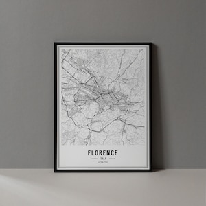 Florence Italy Map Digital Print, Florence Italy Map Poster, Florence Map Wall Art, Florence Art Print, Florence Italy City Coordinates Map
