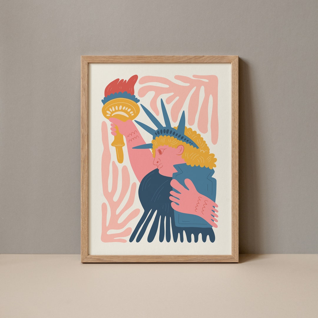 Poster Toile New York Statue Of Liberty Graffiti - Art Urbain, Multicolore, Moderne