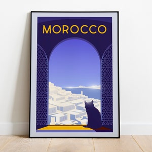 Morocco Travel Poster, Morocco Gallery Wall Art, Morocco Travel Print, Morocco Wanderlust Poster, Morocco Travel Gift Illustration Download