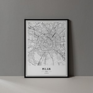 Stampa digitale mappa Milano Italia, poster mappa Milano Italia, arte della parete mappa Milano Italia, stampa artistica di Milano Italia, arte della mappa delle coordinate della città di Milano Italia
