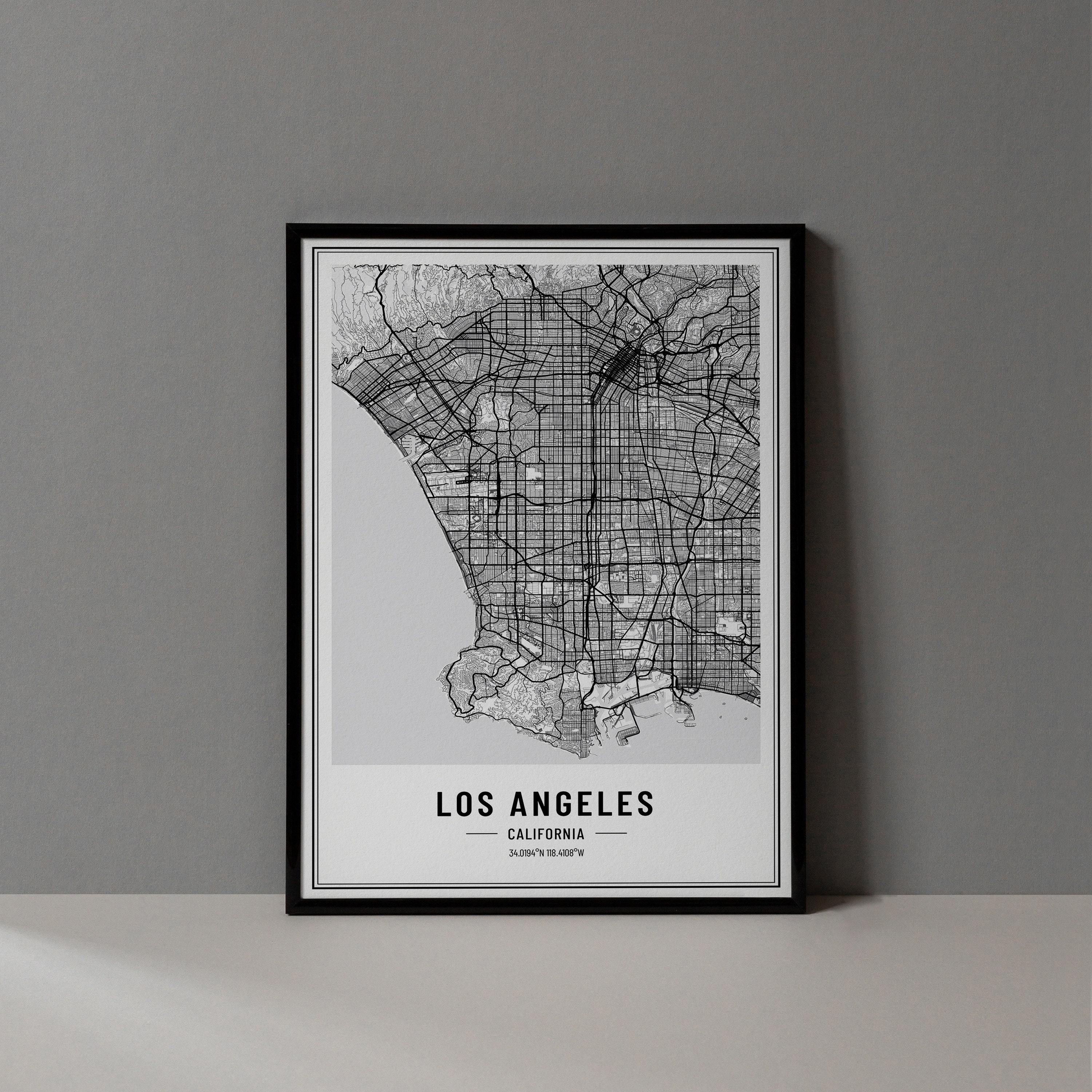 Los Angeles California Map Digital Print, Los Angeles Map Poster, Los ...