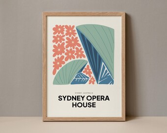 Cartaz da Sydney Opera House, Impressão da Opera House Sydney Austrália, Cartaz de Viagem da Sydney Opera House, Exposição da Sydney Opera House Austrália