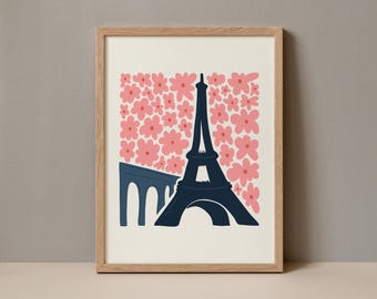 Eiffel Tower France Poster, Eiffel Tower Paris Print, Eiffel Tower Paris France Travel Poster, Eiffel Tower Travel  Digital Download Art