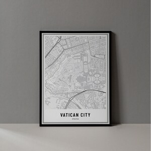 Vatican City Map Digital Print, Vatican City Map Poster, Vatican City Map Wall Art, Vatican City Road Map, Vatican City Art Print Coordinate