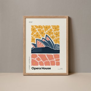 Sydney Opera House Poster, Opera House Sydney Australia Print, Sydney Opera House Travel Poster, Sydney Australia Opera House Exhibition