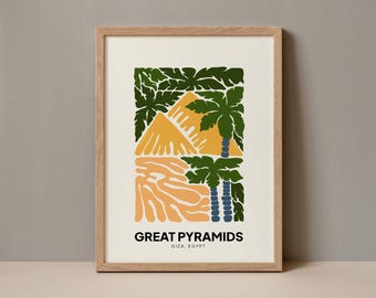 Cartaz das Grandes Pirâmides de Gizé, Egito, Impressão das Grandes Pirâmides, Cartaz de Viagem das Grandes Pirâmides, Exposição das Grandes Pirâmides de Gizé, Arte da Moda
