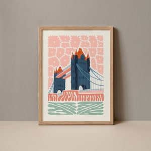 Tower Bridge London England Poster, Tower Bridge London England Print, Tower Bridge UK Travel Poster, Tower Bridge London Digital Download