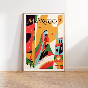 Morocco Travel Poster, Morocco Gallery Wall Art, Morocco Dorm Wall Art, Morocco Travel Print Digital Download, Morocco Art Print, Morocco