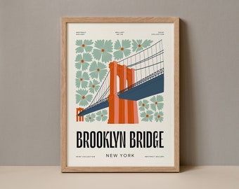Brooklyn Bridge NY Poster, Brooklyn Bridge Abstract Gallery Print Collection, Brooklyn Bridge NY Wall Art, Brooklyn Bridge Digital Art Print