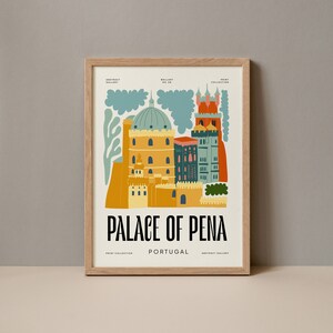 Palace of Pena Portugal Poster, Palace of Pena Print, Palace of Pena Portugal Travel Poster, Palace of Pena Portugal Art Digital Download