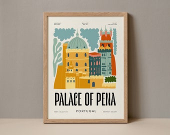 Palace of Pena Portugal Poster, Palace of Pena Print, Palace of Pena Portugal Travel Poster, Palace of Pena Portugal Art Digital Download