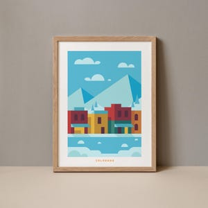 Colorado Geometric Poster, Colorado Print, Colorado Digital Art, Colorado Colorful Poster, Colorado Travel Artwork Poster, Colorado Usa