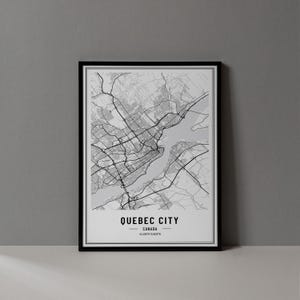 Stampa digitale della mappa di Quebec City Canada, poster della mappa di Quebec City Canada, arte murale di Quebec City, poster con download digitale delle coordinate di Quebec City
