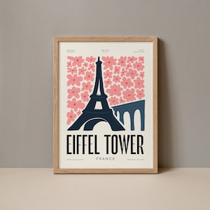 Eiffel Tower France Poster, Eiffel Tower Paris Print, Eiffel Tower Paris France Travel Poster, Eiffel Tower Travel  Exhibition Trendy Art
