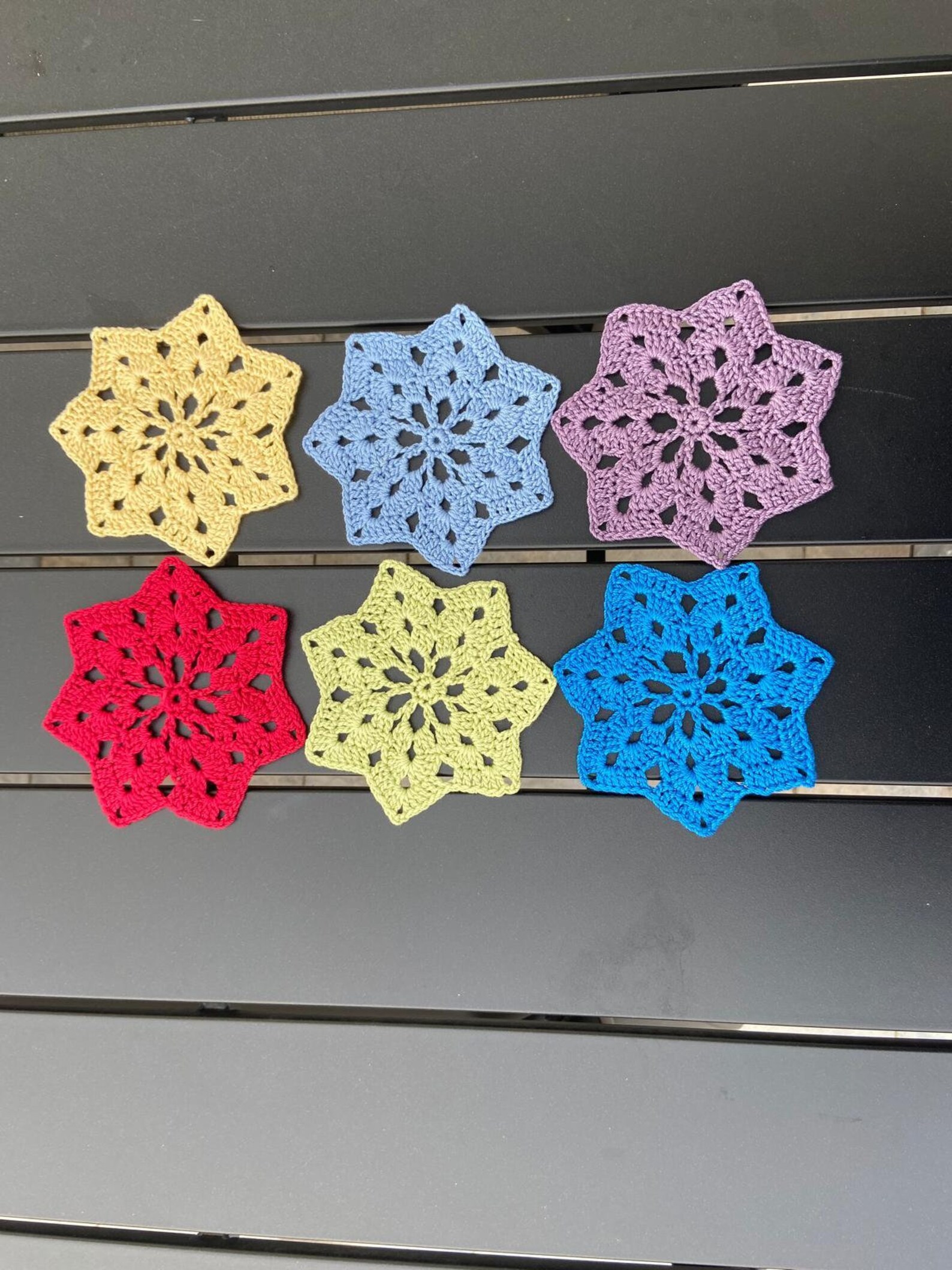 Stern Muster Spitze Doily Untersetzer Packung mit 6 | Etsy