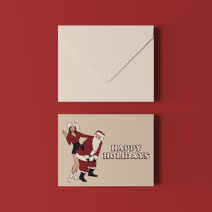 Divertente biglietto di auguri per le feste - Biglietto di auguri per le feste di Babbo Natale - Biglietto di auguri per le feste per lei - Biglietto di auguri natalizi con battuta per papà - Sotto il vischio - Biglietto di auguri bianco opaco