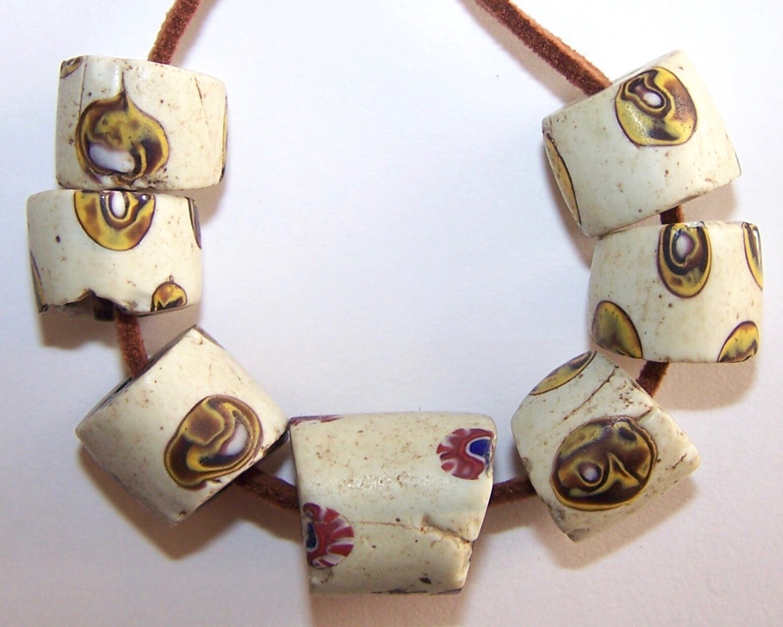 Antique Trade Beads Large Diameter White Etsy